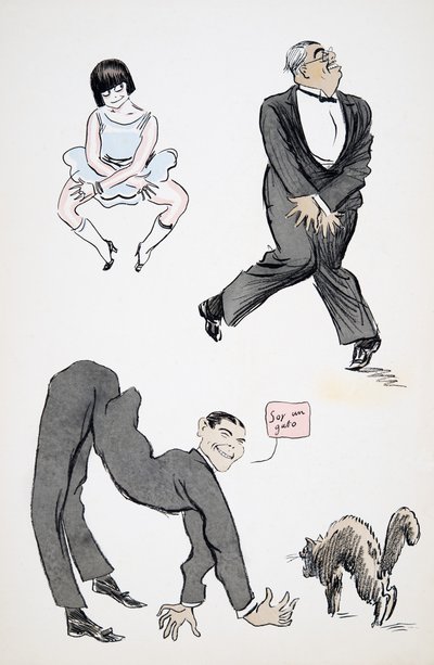 Demonstration of various modern leg movements to the music, from White Bottoms, pub. 1927 by Sem